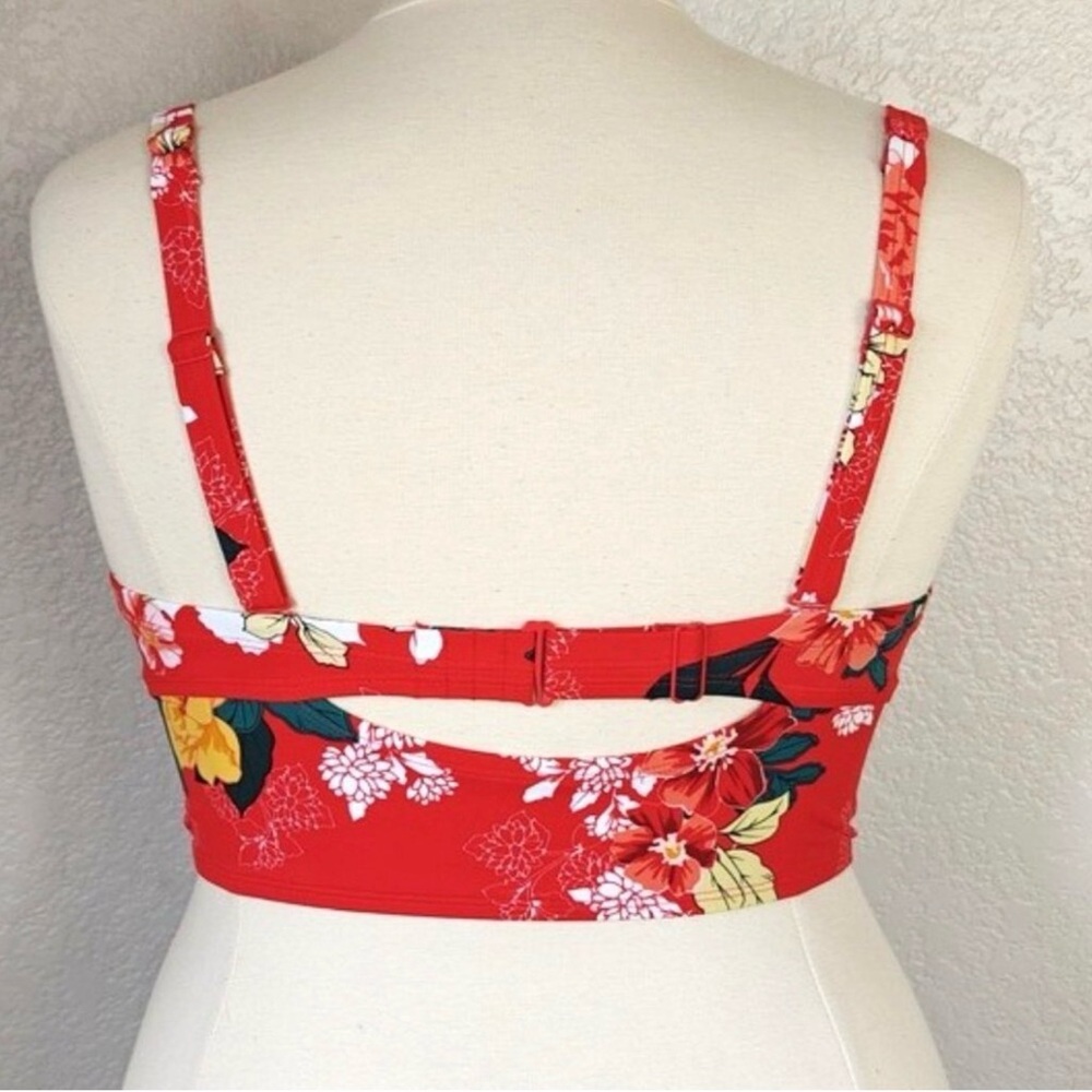 Torrid 2 Floral Tropical Hawaiian Red Two-Piece Swimsuit Set Gorgeous - Picture 14 of 16